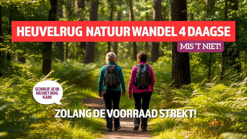 Heuvelrug Natuurwandel4daagse - Schrijf je nu in - Mis het niet